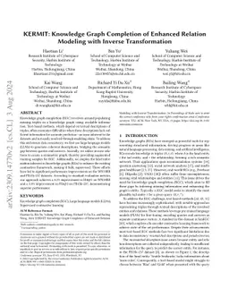 KERMIT: Knowledge Graph Completion of Enhanced Relation Modeling with Inverse Transformation