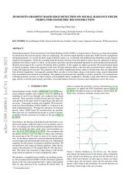 3D Density-Gradient based Edge Detection on Neural Radiance Fields
  (NeRFs) for Geometric Reconstruction