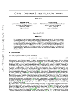 OS-net: Orbitally Stable Neural Networks
