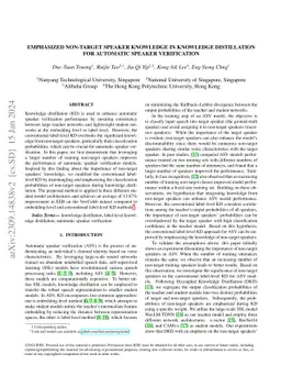 Emphasized Non-Target Speaker Knowledge in Knowledge Distillation for
  Automatic Speaker Verification