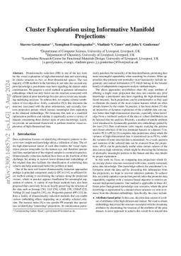 Cluster Exploration using Informative Manifold Projections