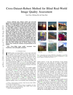 Cross-Dataset-Robust Method for Blind Real-World Image Quality
  Assessment