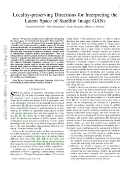 Locality-preserving Directions for Interpreting the Latent Space of
  Satellite Image GANs