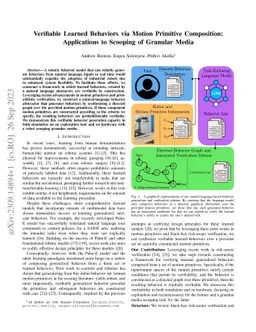 Verifiable Learned Behaviors via Motion Primitive Composition:
  Applications to Scooping of Granular Media
