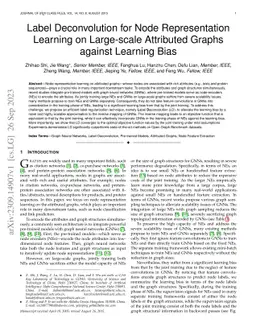 Label Deconvolution for Node Representation Learning on Large-scale Attributed Graphs against Learning Bias