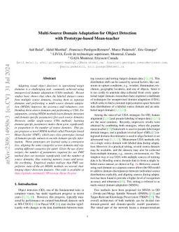 Multi-Source Domain Adaptation for Object Detection with Prototype-based
  Mean-teacher