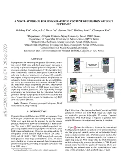 A novel approach for holographic 3D content generation without depth map