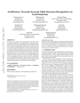 GridFormer: Towards Accurate Table Structure Recognition via Grid
  Prediction