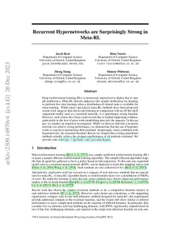 Recurrent Hypernetworks are Surprisingly Strong in Meta-RL