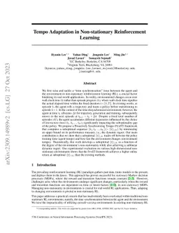 Tempo Adaptation in Non-stationary Reinforcement Learning