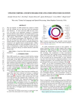 Updated Corpora and Benchmarks for Long-Form Speech Recognition