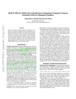 QUILT: Effective Multi-Class Classification on Quantum Computers Using
  an Ensemble of Diverse Quantum Classifiers
