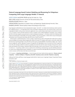 Natural Language based Context Modeling and Reasoning for Ubiquitous
  Computing with Large Language Models: A Tutorial
