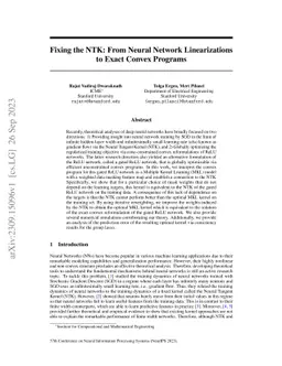 Fixing the NTK: From Neural Network Linearizations to Exact Convex
  Programs