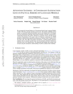 Attention Satisfies: A Constraint-Satisfaction Lens on Factual Errors of
  Language Models