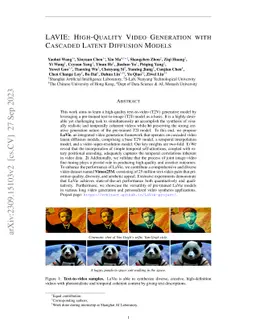LAVIE: High-Quality Video Generation with Cascaded Latent Diffusion
  Models