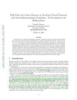 SGD Finds then Tunes Features in Two-Layer Neural Networks with
  near-Optimal Sample Complexity: A Case Study in the XOR problem