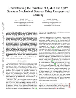 Understanding the Structure of QM7b and QM9 Quantum Mechanical Datasets
  Using Unsupervised Learning