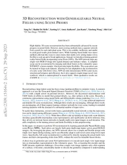 3D Reconstruction with Generalizable Neural Fields using Scene Priors