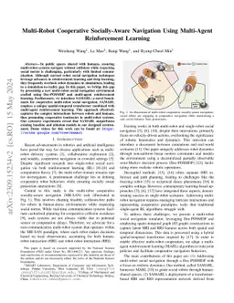 Multi-Robot Cooperative Socially-Aware Navigation Using Multi-Agent
  Reinforcement Learning