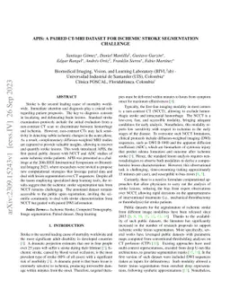 APIS: A paired CT-MRI dataset for ischemic stroke segmentation challenge