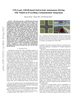 V2X-Lead: LiDAR-based End-to-End Autonomous Driving with
  Vehicle-to-Everything Communication Integration