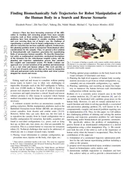 Finding Biomechanically Safe Trajectories for Robot Manipulation of the
  Human Body in a Search and Rescue Scenario
