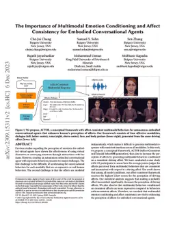 The Importance of Multimodal Emotion Conditioning and Affect Consistency
  for Embodied Conversational Agents