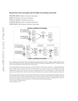 Beyond the Chat: Executable and Verifiable Text-Editing with LLMs