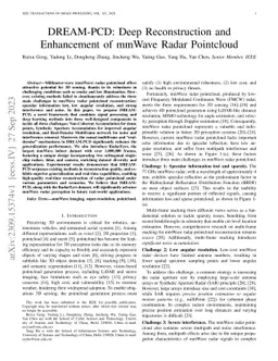 DREAM-PCD: Deep Reconstruction and Enhancement of mmWave Radar
  Pointcloud