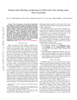 Human-robot Matching and Routing for Multi-robot Tour Guiding under Time
  Uncertainty