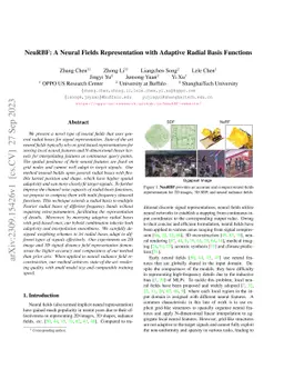 NeuRBF: A Neural Fields Representation with Adaptive Radial Basis
  Functions