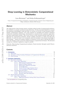 Deep Learning in Deterministic Computational Mechanics
