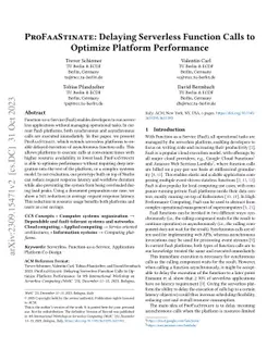 ProFaaStinate: Delaying Serverless Function Calls to Optimize Platform
  Performance