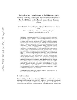 Investigating the changes in BOLD responses during viewing of images
  with varied complexity: An fMRI time-series based analysis on human vision