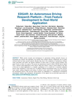 EDGAR: An Autonomous Driving Research Platform -- From Feature
  Development to Real-World Application