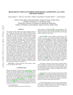 High-Fidelity Speech Synthesis with Minimal Supervision: All Using
  Diffusion Models