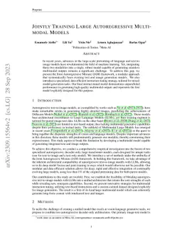 Jointly Training Large Autoregressive Multimodal Models