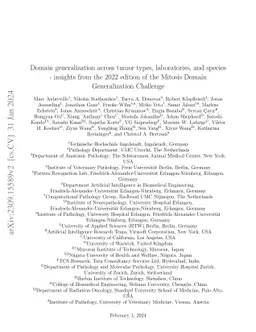 Domain generalization across tumor types, laboratories, and species --
  insights from the 2022 edition of the Mitosis Domain Generalization Challenge