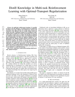 Distill Knowledge in Multi-task Reinforcement Learning with
  Optimal-Transport Regularization