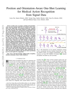 Position and Orientation-Aware One-Shot Learning for Medical Action
  Recognition from Signal Data