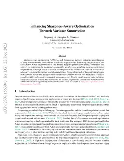 Enhancing Sharpness-Aware Optimization Through Variance Suppression