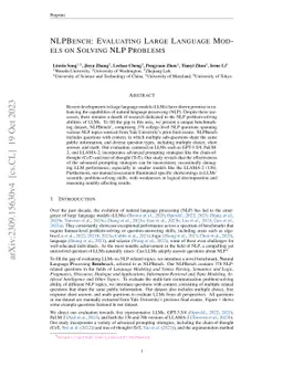 NLPBench: Evaluating Large Language Models on Solving NLP Problems