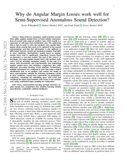 Why do Angular Margin Losses work well for Semi-Supervised Anomalous
  Sound Detection?