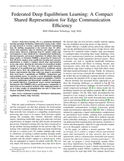 Federated Deep Equilibrium Learning: A Compact Shared Representation for
  Edge Communication Efficiency