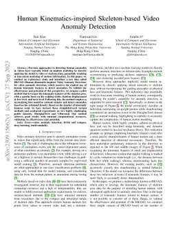 Human Kinematics-inspired Skeleton-based Video Anomaly Detection