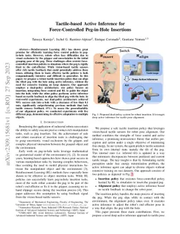 Tactile-based Active Inference for Force-Controlled Peg-in-Hole
  Insertions