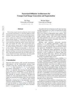 Factorized Diffusion Architectures for Unsupervised Image Generation and
  Segmentation