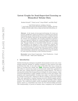 Latent Graphs for Semi-Supervised Learning on Biomedical Tabular Data
