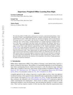 Importance-Weighted Offline Learning Done Right